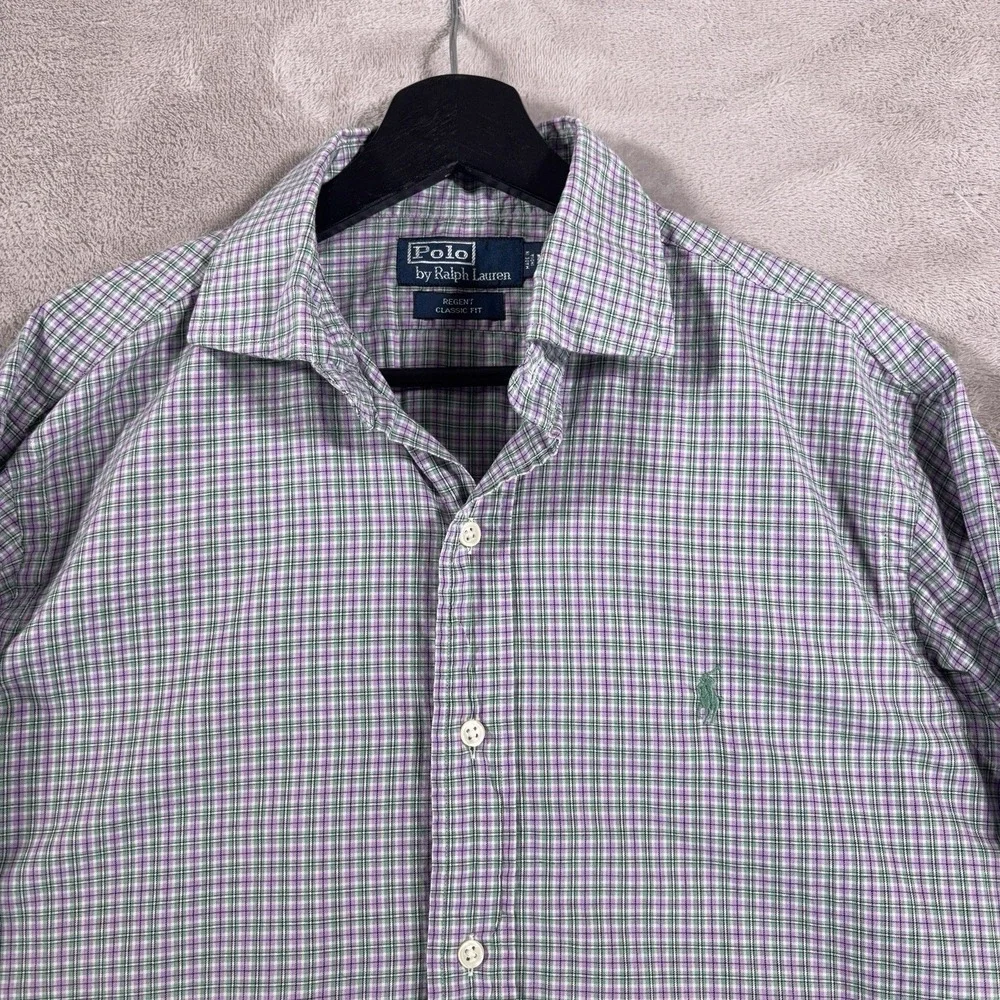 Polo Ralph Lauren Button Down Shirt Mens Medium Multicolor Check Regent Classic